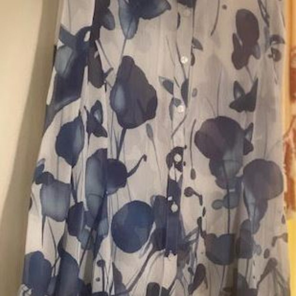Light White & Blue Lacy Top For Summer
